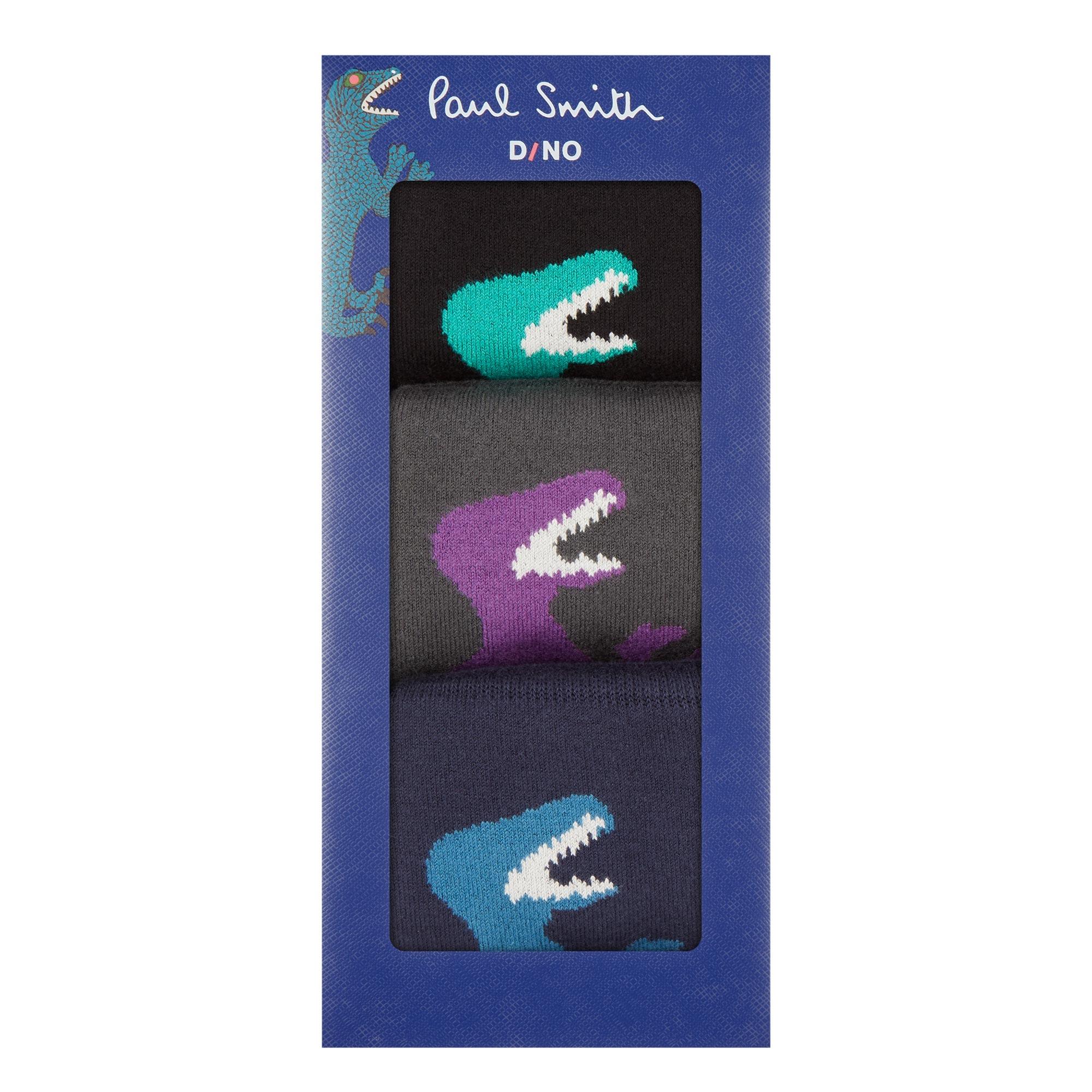 Three-Pack Dinosaur Cotton-Blend Socks